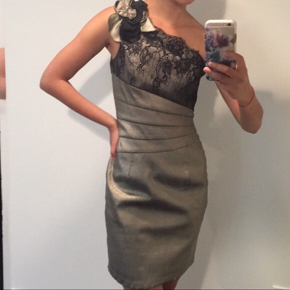 NWT JESSICA McCLINTOCK $100 Navy Cocktail Party Dress 3